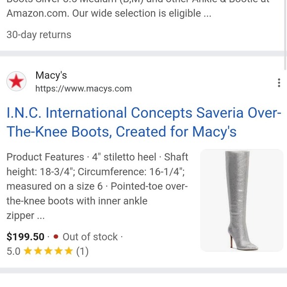 NEW INC Saveria Rhinestone Tall Over-The-Knee‎ Boots Silver size 5.5 - Picture 10 of 10